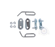Vista delantera del kit bisagras tapa lateral Vespa PKS en stock
