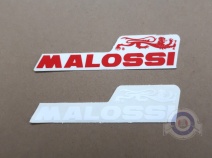 Vista principal del pegatina MALOSSI roja y blanca en stock