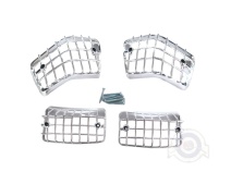 Vista frontal del kit rejillas intermitentes Vespa 200 cromado en stock