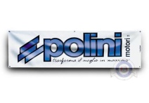 Vista principal del pancarta bandera Polini original 1,50m x 0,7m en stock
