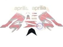 Vista frontal del kit adhesivos Aprilia RS 50 en stock