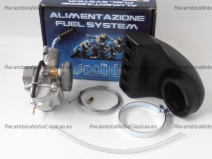 Vista principal del carburador - filtro aire POLINI, KIT Vespa Primavera 21 en stock