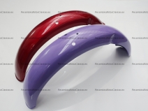 Vista delantera del guardabarros trasero Vespino NL/NLX en color lila (metal), lila (plastico), rojo metalizado (plastico), rojo basico (plastico), rojo metalizado (metal), blanco (plastico) y para pintar (plastico)