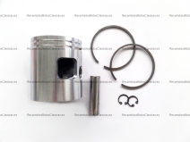 Vista frontal del piston Vespa 200 de 66.50mm, 66.70mm, 66.90mm, 67.10mm, 67.30mm, 67.50mm, 67.70mm y 68.00mm