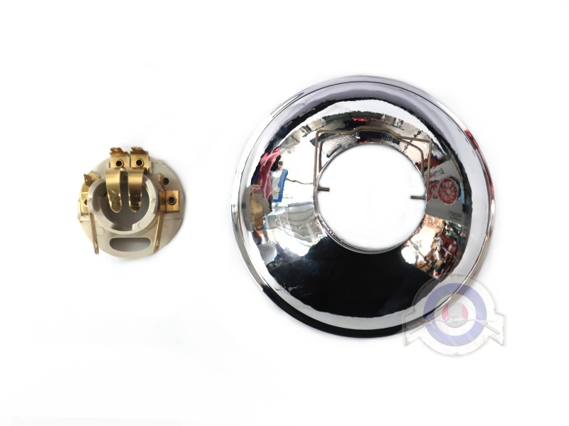 Foto 4 detallada de optica faro con portabombillas Vespa 115mm diametro