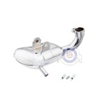 Vista frontal del escape Racing SIP ROAD 3.0 Vespa 200 en stock