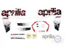 Vista delantera del kit adhesivos Aprilia RXV en stock