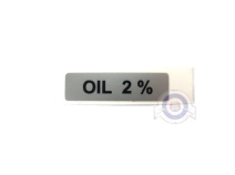 Vista delantera del adhesivo OIL 2% Vespino en stock