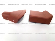 Vista delantera del funda Asiento y Taco Trasero Marron Vespa en stock