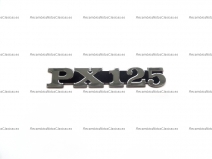Vista frontal del letrero adhesivo lateral Vespa PX125 en stock