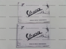 Vista delantera del manual Vespa 125-N 1955 en stock